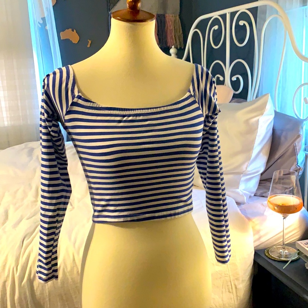 Double zero Striped Crop Top